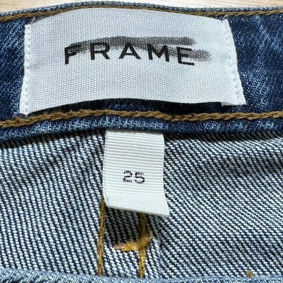 Frame NWT Le Mini Boot Snakeskin Leather Patchwork Front Jeans Size 25 Mid Rise - Picture 5 of 12